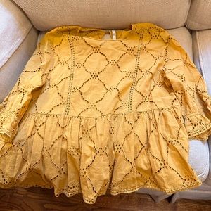 Yellow Zara top with details